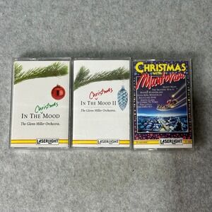 Christmas Music Cassette Tapes Lot Glenn Miller Mantovani‎ LaserLight Holiday